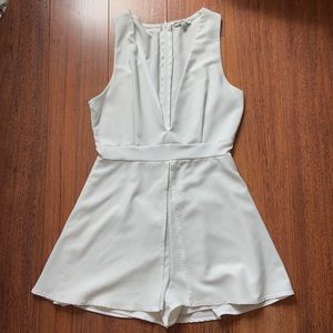 White Low-Cut Romper